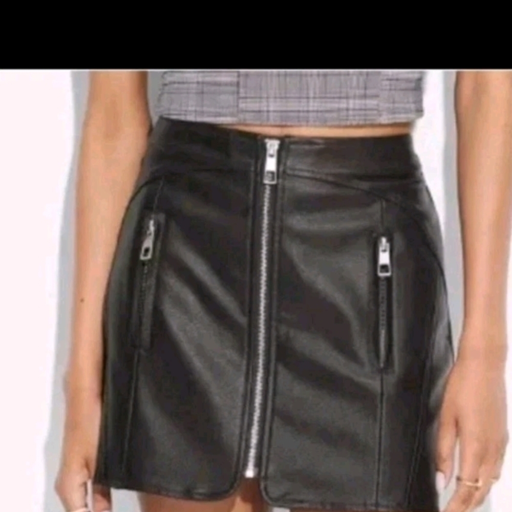 Wild Fable Women's Faux Leather Moto Mini Skirt Black Size XXS  (00)  Y2K Retro